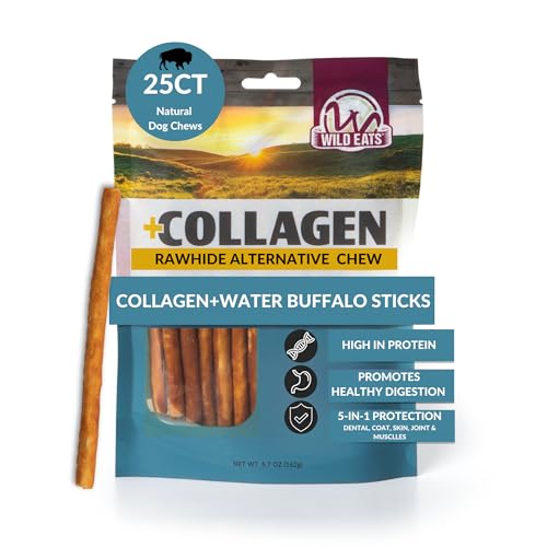 Water Buffalo Collagen Sticks for Dogs (5.7 Ounce (Pack of 25))