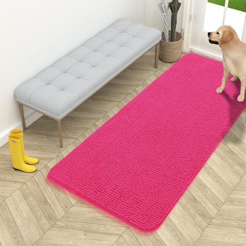 Dog Door Mat for Muddy Paws 54x24 (Hot Pink / 54" X 24")