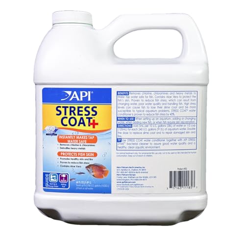 STRESS COAT Aquarium Water Conditioner 64 (64 fl oz / Aquarium Treatment without Pump)