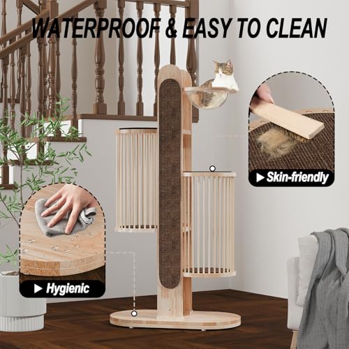 Modern Cat Tree Tower for Indoor Cats (Brown)