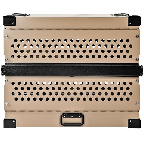 Aluminum Collapsible Dog Crate (Tan / 30.6"L x 22.8"W x 25.7"H)