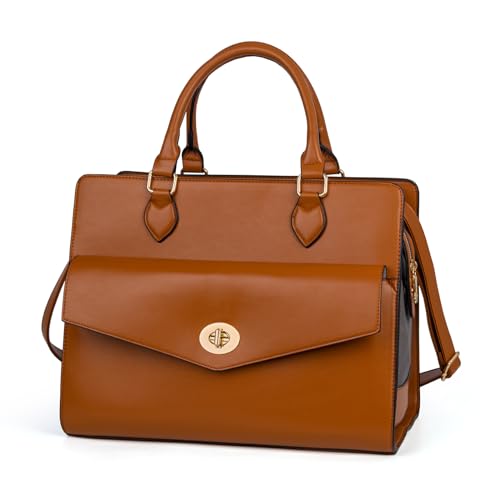Stylish Pet Carrier Purse Leather Bag for Small Dogs Cats Puppy (Bright Brown / 15.7"L x 10.4"W x 7.0"H)