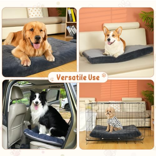 Dog Bed Mat Crate Pad Mattress (Grey / L(35"*22"*3"))