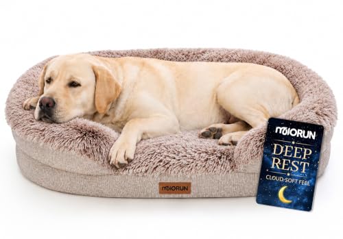 Fluffy Orthopedic Dog Beds Large Sized Dog (Beige / XL(48", UP to 110lbs))