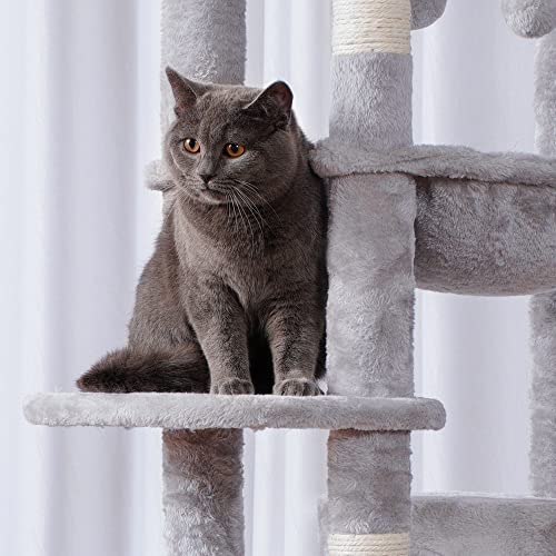 Cat Tree for Large Cats 20 lbs (Light Gray / 69 inch)