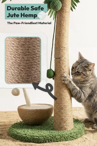 33" Tall Cat Scratching Post (Coconut Fruit & Straw - M)