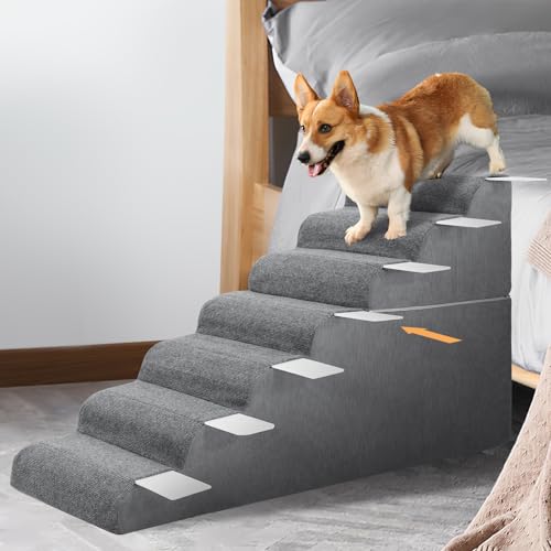 7 Step Dog Stairs for High Beds