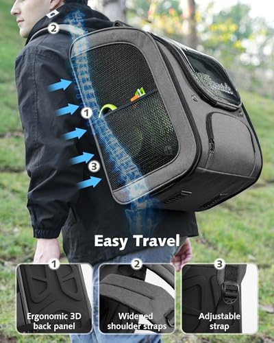 Cat Backpack Carrier (Gray / 14.9"L x 11.0"W x 19.6"H)