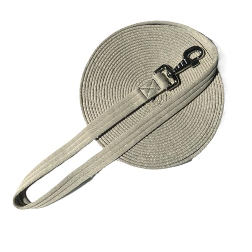 Horse Training Lunge Line with Alloy Trigger Buckle for Accurate Equestrian Training of 32.8 ft (32.8feet / Grayish White)
