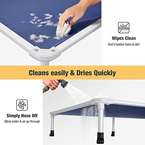 Chew Proof Elevated Dog Bed (Blue / 49.0"L x 33.0"W x 9.0"Th)