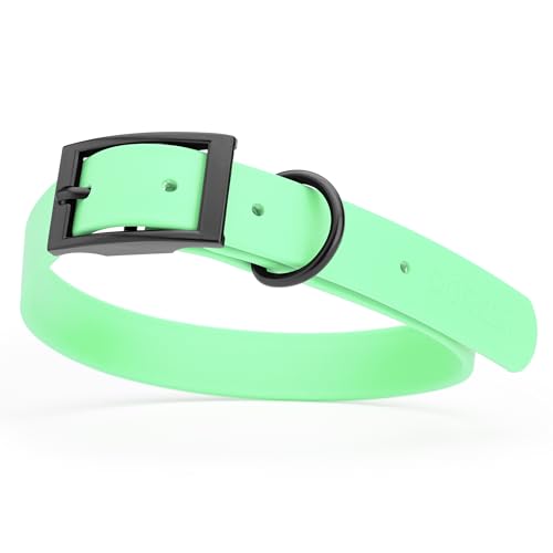 Biothane Waterproof Dog Collar Strong Coated Nylon Webbing with Black Hardware Odor