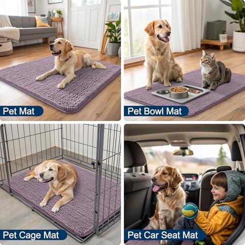Dog Door Mat for Muddy Paws 30x20 (Deep Plum / 30"X20")
