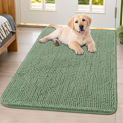 Dog Door Mat for Muddy Paws 40x32 (Olive Green / 40"X32")