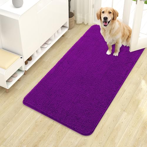 Dog Door Mat for Muddy Paws 40x24 (Purple / 40" X 24")