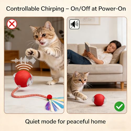 Interactive Cat Toy Ball (A-Red)