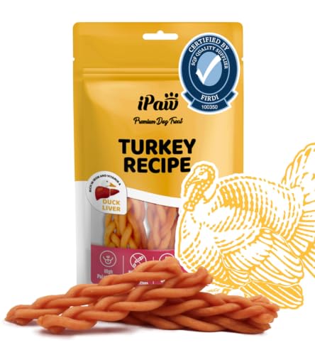 Turkey Dog Treats (3.5 Ounce (Pack of 1) / Duck Liver, Braided Stick)