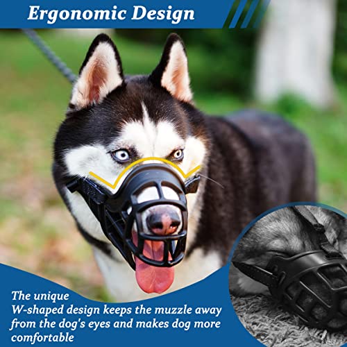 Dog Muzzle Basket Muzzle Anti Biting Chewing for Small Medium Dog (1 (Snout 6¼-7½") / Black)