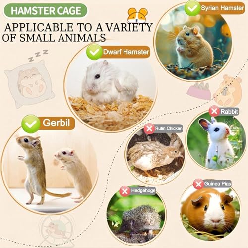 12 in 1 Clear Acrylic Hamster Cage with All Accessories (13.4"L x 10.2"W x 14.6"H / Pink)