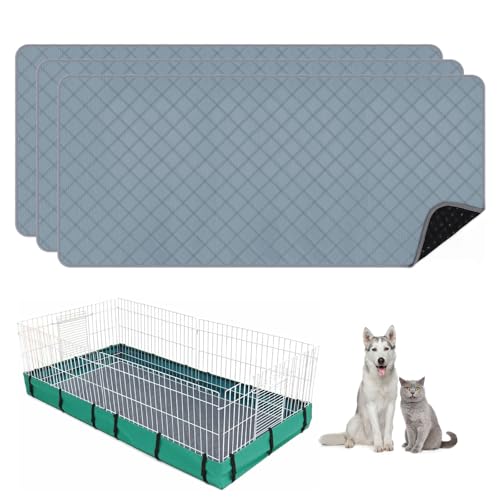 3 Packs Washable Guinea Pig Cage Liners (47 x 24in / 3 Packs)