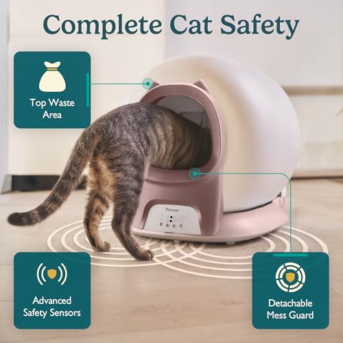 PurrTek Automatic Litter Box Self Cleaning 5GHz Wi (Pink)