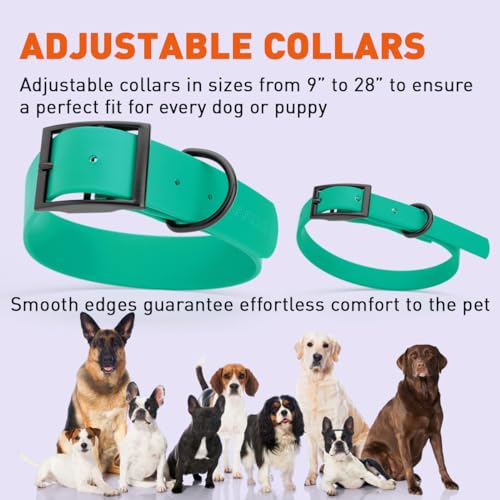 Biothane Waterproof Dog Collar Strong Coated Nylon Webbing with Black Hardware Odor
