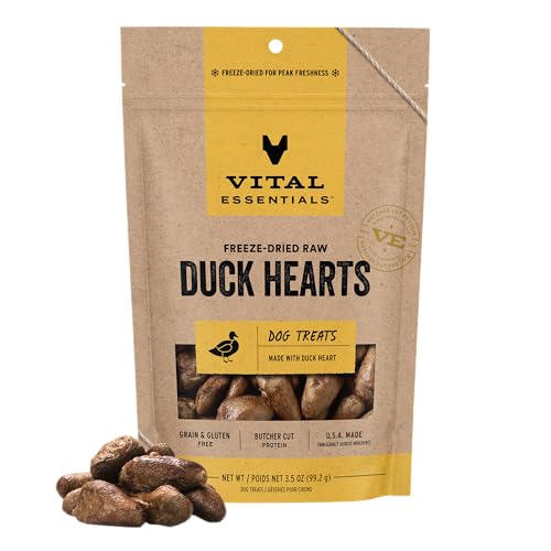 Freeze Dried Raw Duck Hearts Dog Treats (3.5 Ounce (Pack of 1))