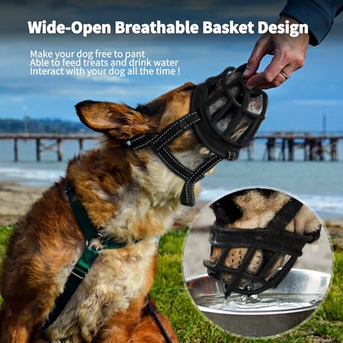 Soft Basket Silicone Muzzle for Small Dog to Prevent Biting (Green / 1 (Snout: 6"-7.5"))