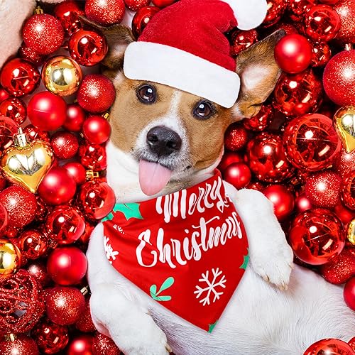 50 Pcs Christmas Dog Bandanas Bulk (Christmas / 31.5 x 21.7 x 21.7")