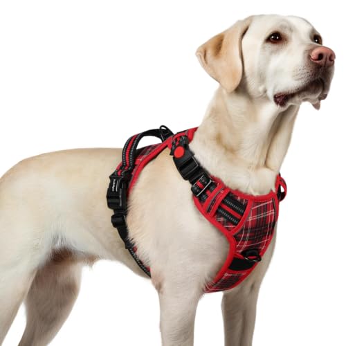 Dog Harness for Large (Red Plaid / Large)