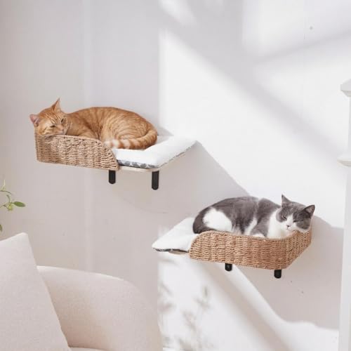 2 Pack Wooden Cat Wall Bed with 3 Steps (G)