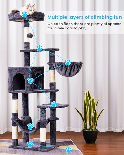 Cat Tree Multi (Smoky Gray / 60.6 Inches)