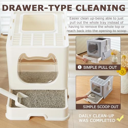 Cat Litter Box with Lid (White)
