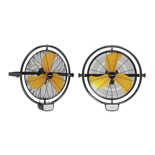 2PCS 20 Inch Wall Metal Fan Pro Remote Control (Yellow / 20 Inch (Remote) x 2)