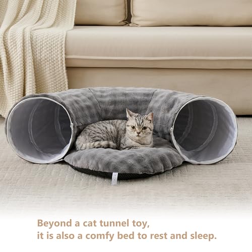 Bubble Round Cat Tunnel for Indoor Cats (Grey / Round)