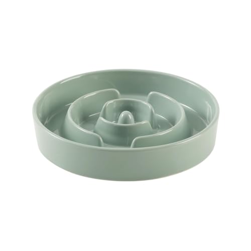 Ceramic Slow Feeder Dog Bowls (Light Green)