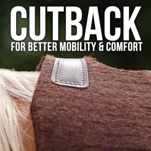 100% Steam Pressed Wool Felt Western Saddle Pad (31" x 32" x 1" / Chocolate)
