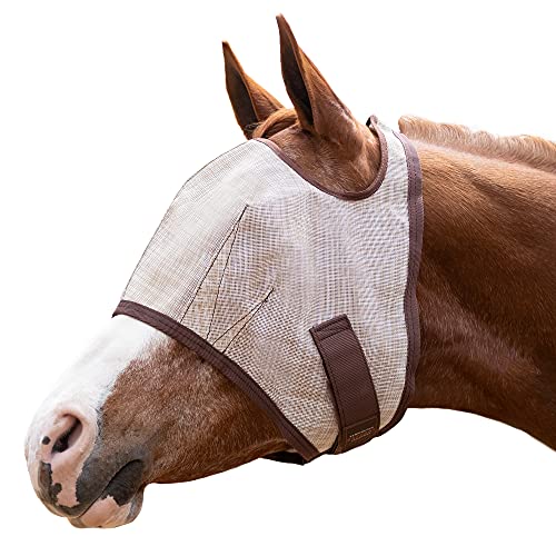 Kensington Fly Mask Web Trim Protects Horses Face and Eyes from Bites and Sun Rays While Allowing Full Visibility Ears and Forelock Able to Come Through The Mask (XXL (Draft))