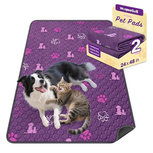 Washable Pee Pads for Dogs (Purple / 24"x48" (Pack of 2))