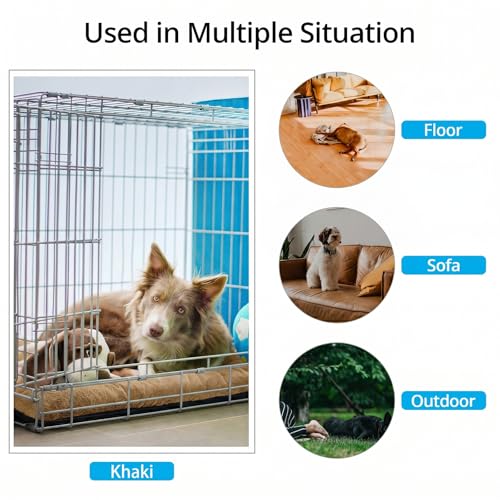 Dog Crate Pad Washable Dog Bed for Crate Small Cozy Mat 24 (24.0"L x 18.0"W x 1.0"Th / Camel)