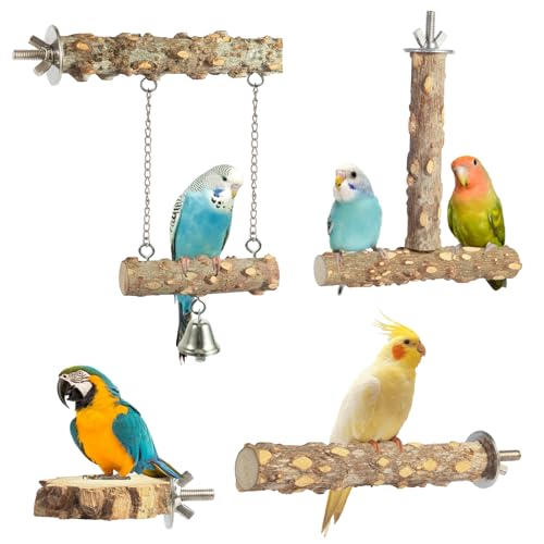 Bird Perches 4pcs Natural Wood Birds Stand Branch