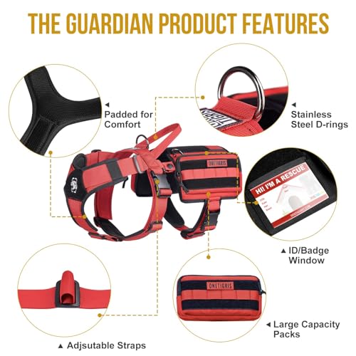Service Dog Vest Harness (Large / Red)