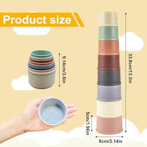 8 Pcs Stacking Cups for Bunny (colorful)