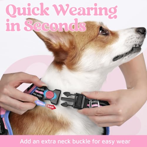 Dog Harness Small Sized (Light Pink & Blue / Small)