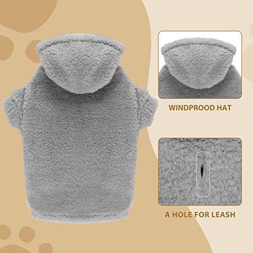 Fuzzy Dog Sweaters for Large Dogs Pet Hoodie Clothes Warm Soft Pet Coats Hooded Sweatshirt Dog Sweaters for Extra Large Dogs (X-Large / Grey)