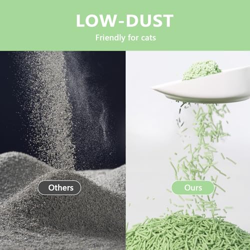 Low Dust Odor Control Flushable Tofu Cat Litter 12LB (6lb x 2bags / Green Tea)