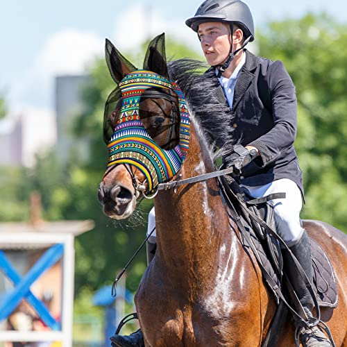 12 Pieces Horse Fly Mask Bulk (Geometric Patterns / Large)