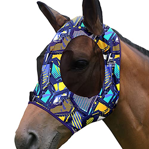 Super Comfort Stretchy Fly Mask Large Eye Space with UV Protection Soft on Skin with Breathability Graffiti Mix Extra Full (Extra Full(Extra Large) / Graffiti Mix)