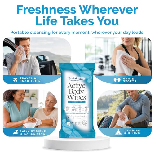 Active Body Wet Wipes for Adults (1 Count (Pack of 48))