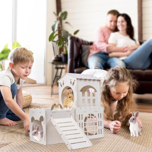 Large Rabbit House with 2PCS Rabbit Scratch Mat