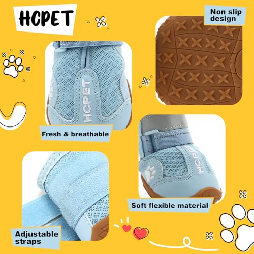Dog Boots Dog Shoes for Large Dogs (Blue / Width 2.75 in)